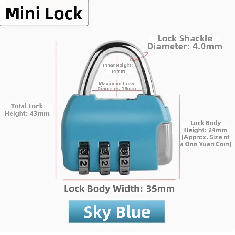 Karikatūras paroles mehāniska aizslēga skapis un bagāžai – cinka sakausējums, slēdzenes stieņa biezums 3.7 mm, stieņa attālums 11 mm, modelis yx-kkmms, mūsdienīgs minimālisma stils