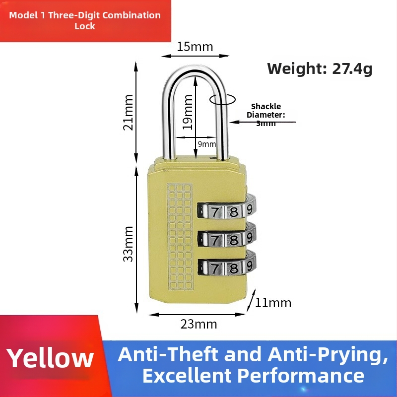 Karikatūras paroles mehāniska aizslēga skapis un bagāžai – cinka sakausējums, slēdzenes stieņa biezums 3.7 mm, stieņa attālums 11 mm, modelis yx-kkmms, mūsdienīgs minimālisma stils