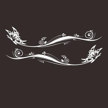 Рефлекторен автомобилен стикер с мотив пеперуда и цветя, устойчив на надрасквания, персонализиран, съвместим с общи модели (Лепило: капещо лепило; Тип: антиколизионна смес; Модел: Общ)