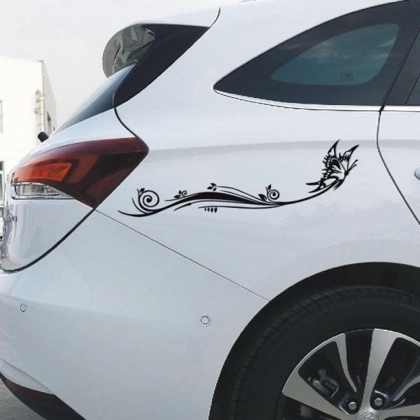 Рефлекторен автомобилен стикер с мотив пеперуда и цветя, устойчив на надрасквания, персонализиран, съвместим с общи модели (Лепило: капещо лепило; Тип: антиколизионна смес; Модел: Общ)