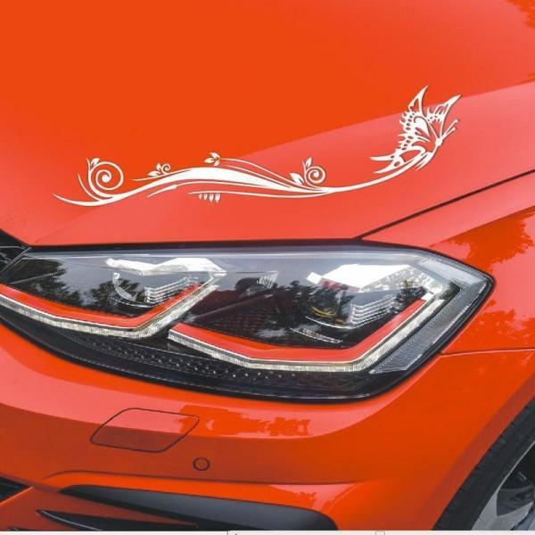 Рефлекторен автомобилен стикер с мотив пеперуда и цветя, устойчив на надрасквания, персонализиран, съвместим с общи модели (Лепило: капещо лепило; Тип: антиколизионна смес; Модел: Общ)