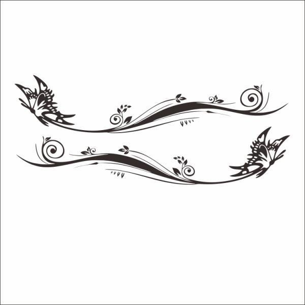 Рефлекторен автомобилен стикер с мотив пеперуда и цветя, устойчив на надрасквания, персонализиран, съвместим с общи модели (Лепило: капещо лепило; Тип: антиколизионна смес; Модел: Общ)