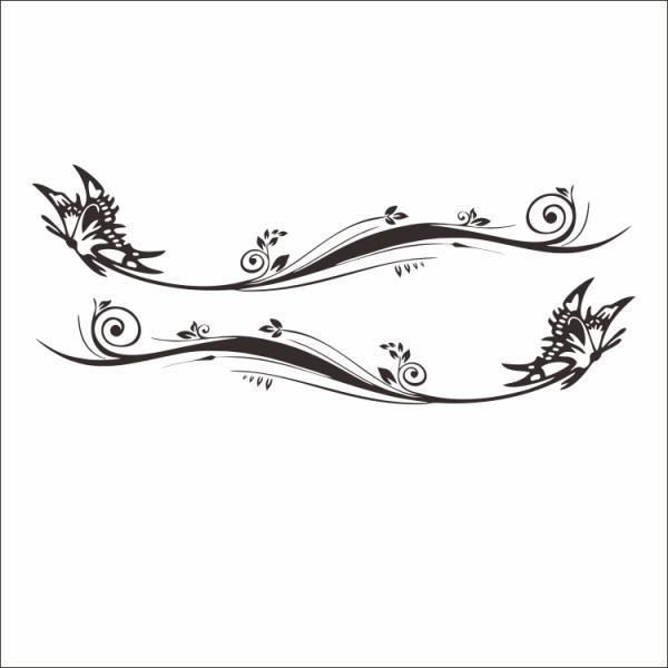 Рефлекторен автомобилен стикер с мотив пеперуда и цветя, устойчив на надрасквания, персонализиран, съвместим с общи модели (Лепило: капещо лепило; Тип: антиколизионна смес; Модел: Общ)