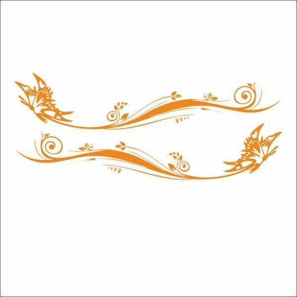 Рефлекторен автомобилен стикер с мотив пеперуда и цветя, устойчив на надрасквания, персонализиран, съвместим с общи модели (Лепило: капещо лепило; Тип: антиколизионна смес; Модел: Общ)