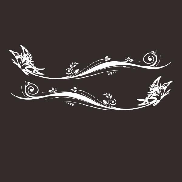 Рефлекторен автомобилен стикер с мотив пеперуда и цветя, устойчив на надрасквания, персонализиран, съвместим с общи модели (Лепило: капещо лепило; Тип: антиколизионна смес; Модел: Общ)