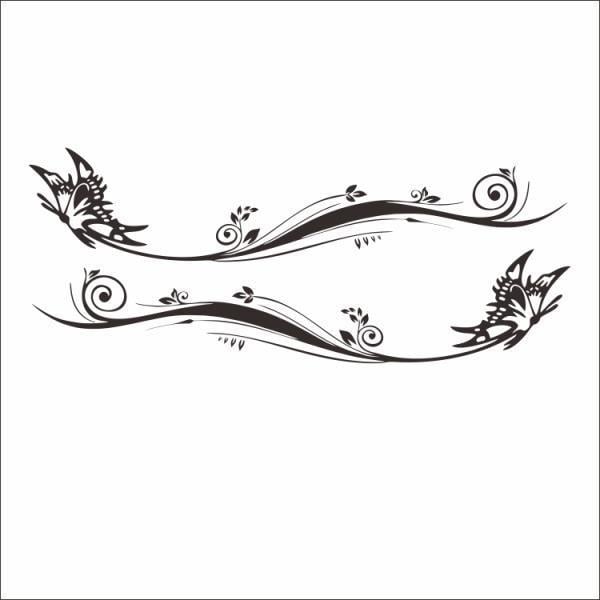 Рефлекторен автомобилен стикер с мотив пеперуда и цветя, устойчив на надрасквания, персонализиран, съвместим с общи модели (Лепило: капещо лепило; Тип: антиколизионна смес; Модел: Общ)