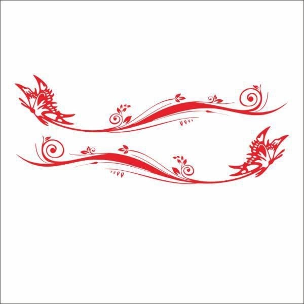 Рефлекторен автомобилен стикер с мотив пеперуда и цветя, устойчив на надрасквания, персонализиран, съвместим с общи модели (Лепило: капещо лепило; Тип: антиколизионна смес; Модел: Общ)