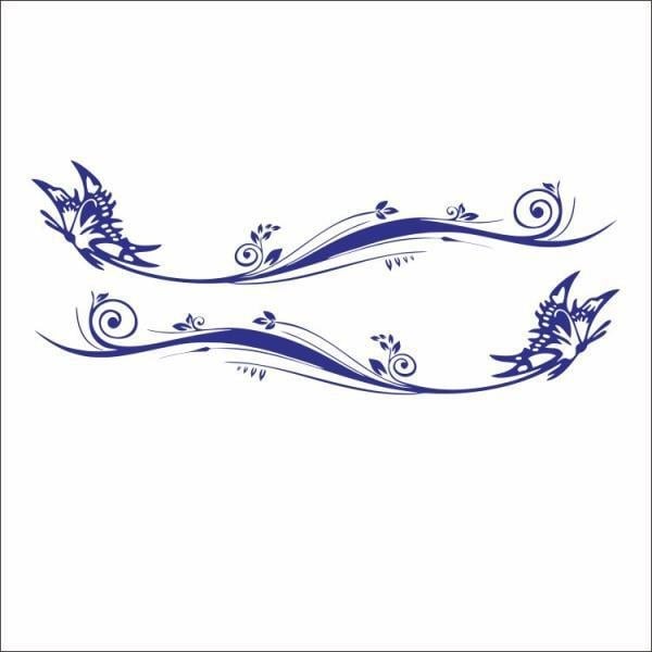 Рефлекторен автомобилен стикер с мотив пеперуда и цветя, устойчив на надрасквания, персонализиран, съвместим с общи модели (Лепило: капещо лепило; Тип: антиколизионна смес; Модел: Общ)