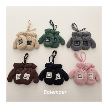 Dječje rukavice — kvilirane tople za vanjsku upotrebu, unisex, jesen/zima, korejski stil, rukavice s podijeljenim prstima, crtani dizajn