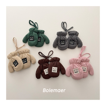 Dječje rukavice — kvilirane tople za vanjsku upotrebu, unisex, jesen/zima, korejski stil, rukavice s podijeljenim prstima, crtani dizajn