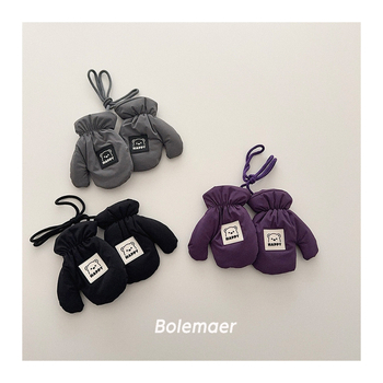 Dječje rukavice — kvilirane tople za vanjsku upotrebu, unisex, jesen/zima, korejski stil, rukavice s podijeljenim prstima, crtani dizajn