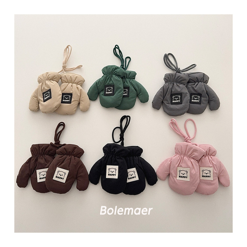 Dječje rukavice — kvilirane tople za vanjsku upotrebu, unisex, jesen/zima, korejski stil, rukavice s podijeljenim prstima, crtani dizajn