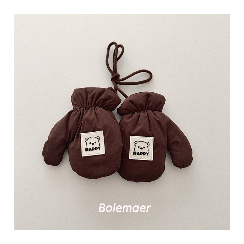 Dječje rukavice — kvilirane tople za vanjsku upotrebu, unisex, jesen/zima, korejski stil, rukavice s podijeljenim prstima, crtani dizajn