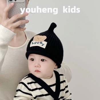 Dječja pletena kapa za jesen/zimu, 3D medo, za bebe i djevojčice, korejski stil