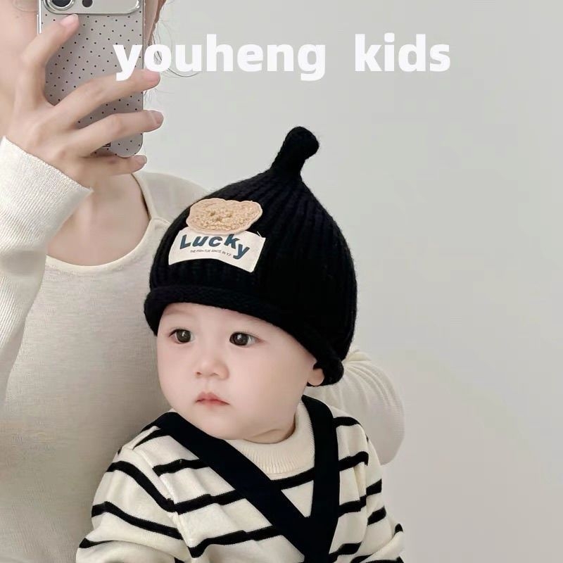 Dječja pletena kapa za jesen/zimu, 3D medo, za bebe i djevojčice, korejski stil