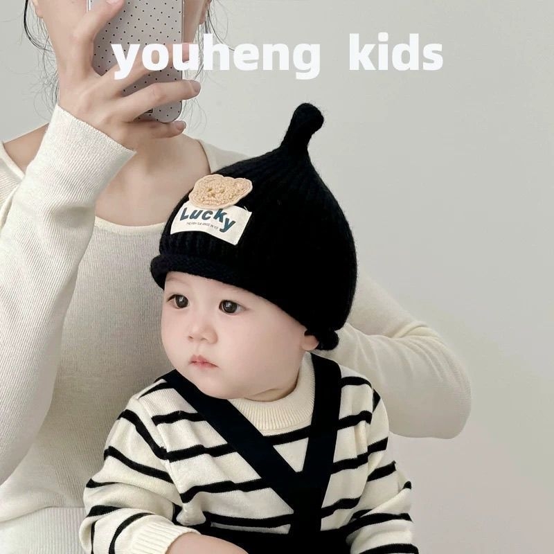 Dječja pletena kapa za jesen/zimu, 3D medo, za bebe i djevojčice, korejski stil