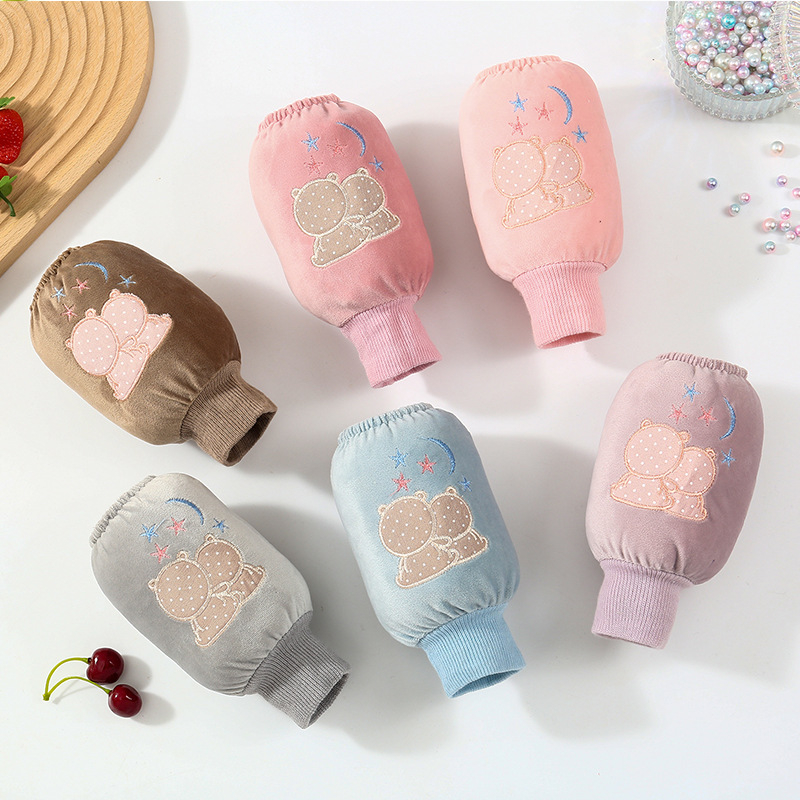 Bērnu ziemas siltas piedurknes - flanelis, izšuvums