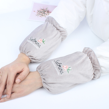 Unisex velūra roku sargi ar ziedu rakstu, pret netīrību, rudens-ziemas sezona, drukāts