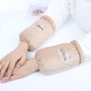 Unisex velūra roku sargi ar ziedu rakstu, pret netīrību, rudens-ziemas sezona, drukāts