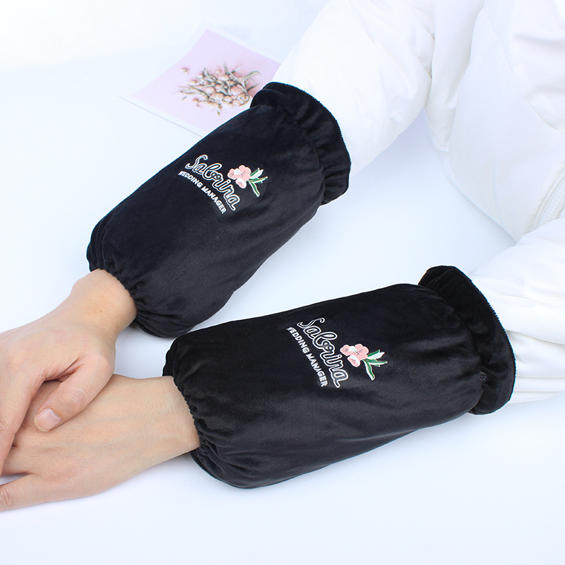 Unisex velūra roku sargi ar ziedu rakstu, pret netīrību, rudens-ziemas sezona, drukāts