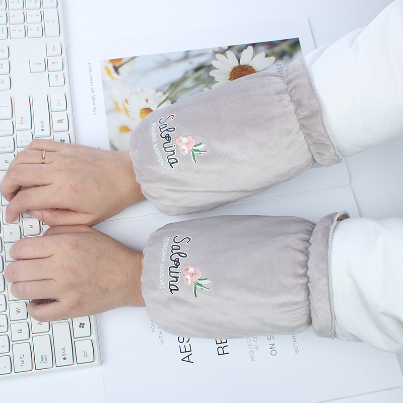 Unisex velūra roku sargi ar ziedu rakstu, pret netīrību, rudens-ziemas sezona, drukāts