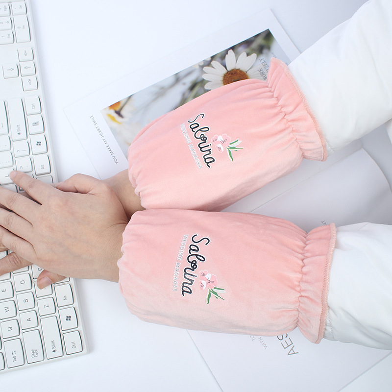 Unisex velūra roku sargi ar ziedu rakstu, pret netīrību, rudens-ziemas sezona, drukāts