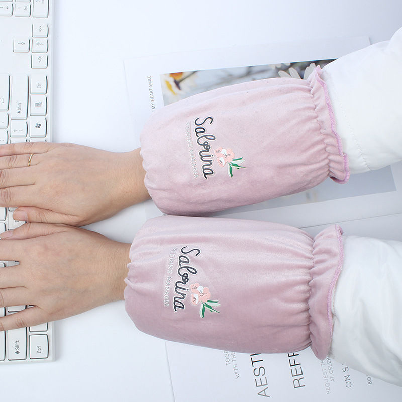 Unisex velūra roku sargi ar ziedu rakstu, pret netīrību, rudens-ziemas sezona, drukāts