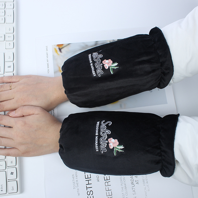 Unisex velūra roku sargi ar ziedu rakstu, pret netīrību, rudens-ziemas sezona, drukāts