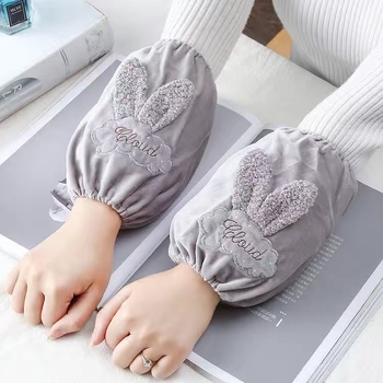 Sievietēm roku aizsargrūpēji mājas darbiem — karikatūras raksts, izšūts, pret netīrīšanu, kristāla samts materiāls, ziema- pavasaris- rudens