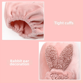 Sievietēm roku aizsargrūpēji mājas darbiem — karikatūras raksts, izšūts, pret netīrīšanu, kristāla samts materiāls, ziema- pavasaris- rudens