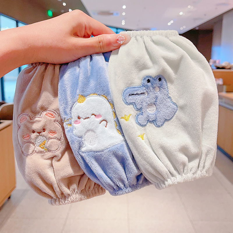 Παιδικά βελούδινα προστατευτικά μανικιών - αντιβρωμικά, unisex, κεντημένα, Κορεάτικο στυλ (Κυκλοφορεί φθινόπωρο 2024)