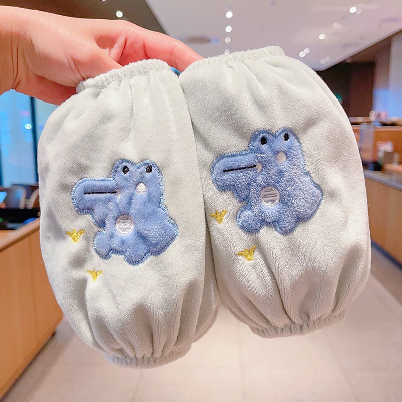 Παιδικά βελούδινα προστατευτικά μανικιών - αντιβρωμικά, unisex, κεντημένα, Κορεάτικο στυλ (Κυκλοφορεί φθινόπωρο 2024)