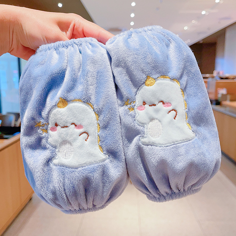 Παιδικά βελούδινα προστατευτικά μανικιών - αντιβρωμικά, unisex, κεντημένα, Κορεάτικο στυλ (Κυκλοφορεί φθινόπωρο 2024)