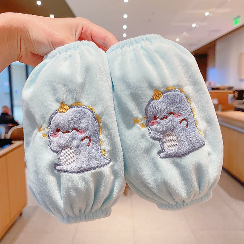 Παιδικά βελούδινα προστατευτικά μανικιών - αντιβρωμικά, unisex, κεντημένα, Κορεάτικο στυλ (Κυκλοφορεί φθινόπωρο 2024)