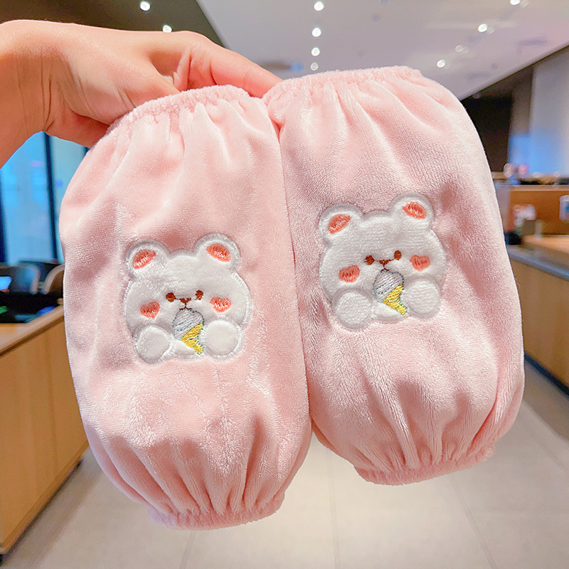 Παιδικά βελούδινα προστατευτικά μανικιών - αντιβρωμικά, unisex, κεντημένα, Κορεάτικο στυλ (Κυκλοφορεί φθινόπωρο 2024)