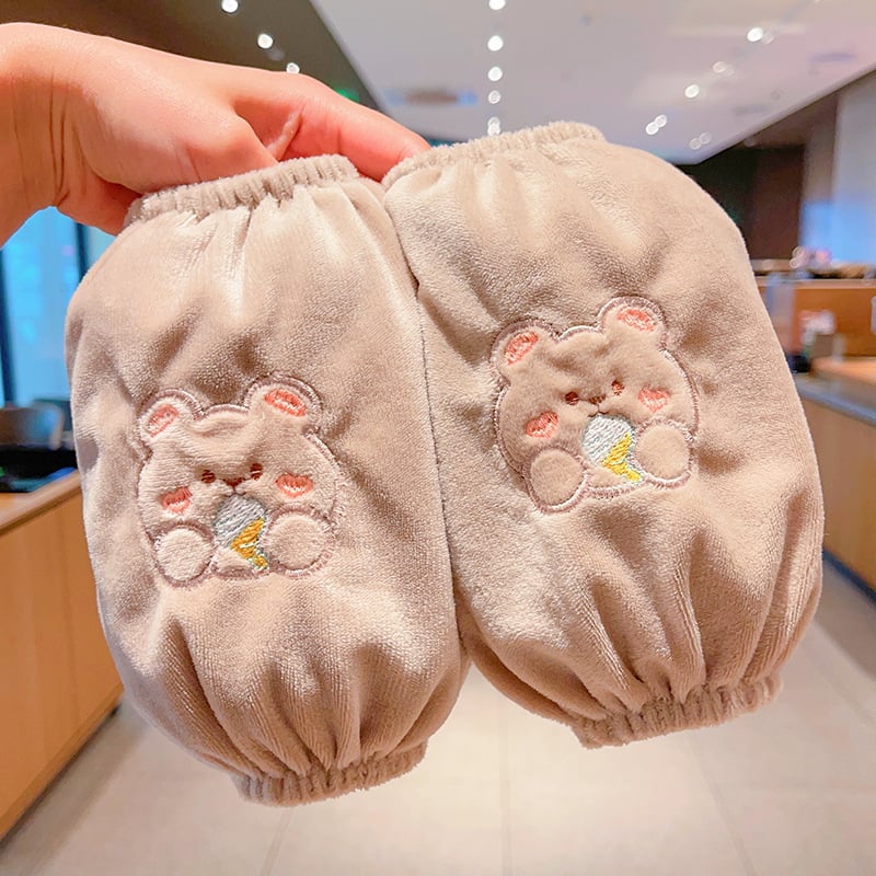 Παιδικά βελούδινα προστατευτικά μανικιών - αντιβρωμικά, unisex, κεντημένα, Κορεάτικο στυλ (Κυκλοφορεί φθινόπωρο 2024)