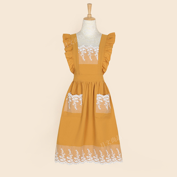 Korejskog stila bez rukava pregača s čipkom, od 100% pamuka, otporna na mrlje