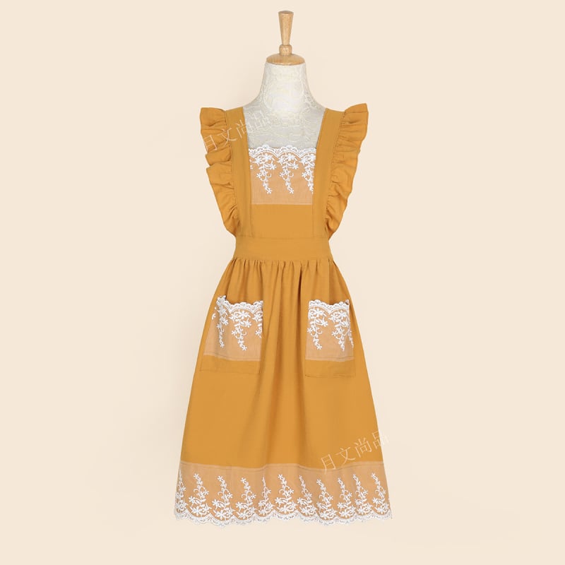 Korejskog stila bez rukava pregača s čipkom, od 100% pamuka, otporna na mrlje