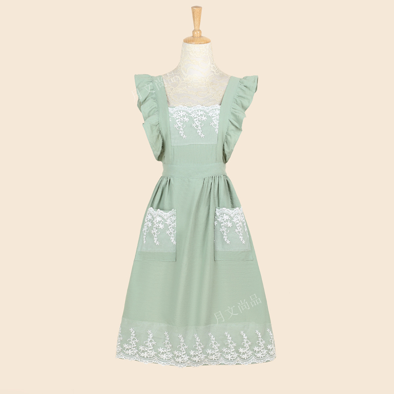 Korejskog stila bez rukava pregača s čipkom, od 100% pamuka, otporna na mrlje