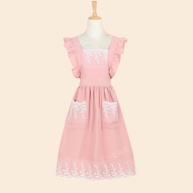 Korejskog stila bez rukava pregača s čipkom, od 100% pamuka, otporna na mrlje