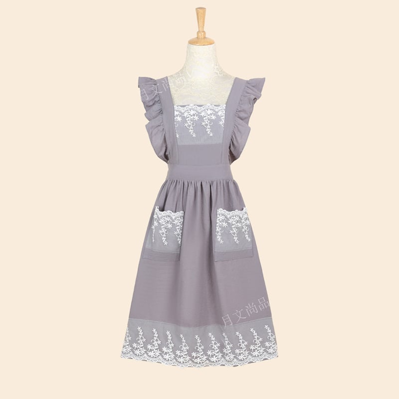 Korejskog stila bez rukava pregača s čipkom, od 100% pamuka, otporna na mrlje