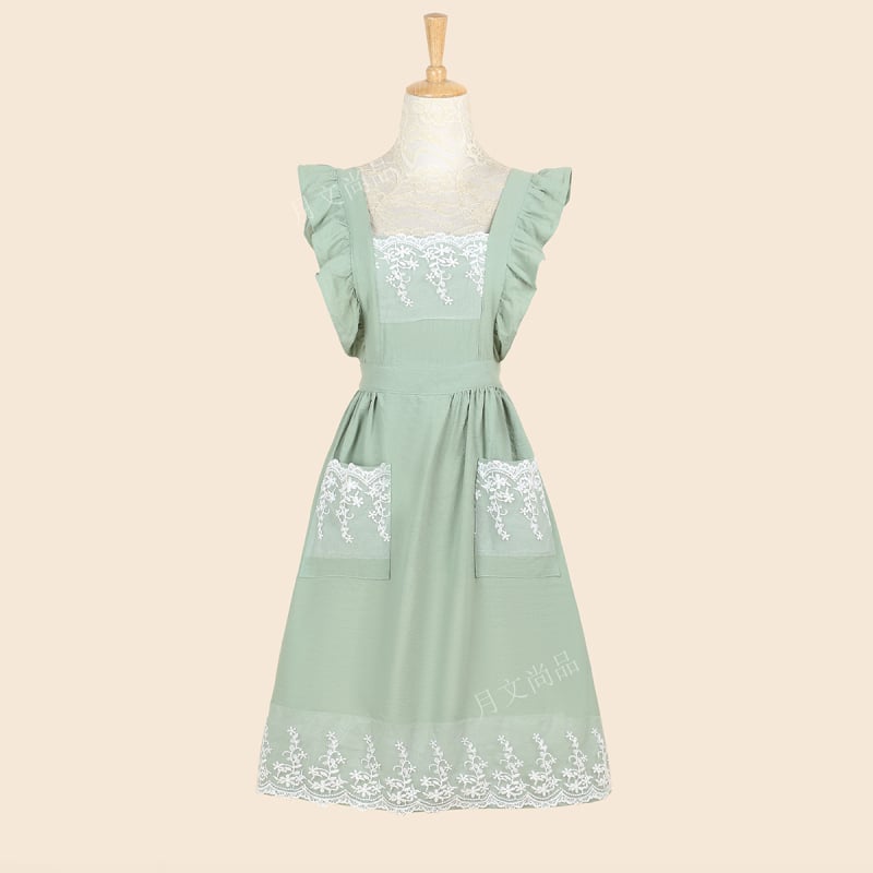 Korejskog stila bez rukava pregača s čipkom, od 100% pamuka, otporna na mrlje