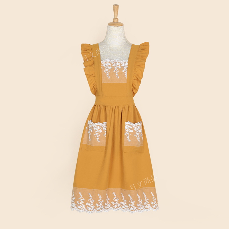 Korejskog stila bez rukava pregača s čipkom, od 100% pamuka, otporna na mrlje