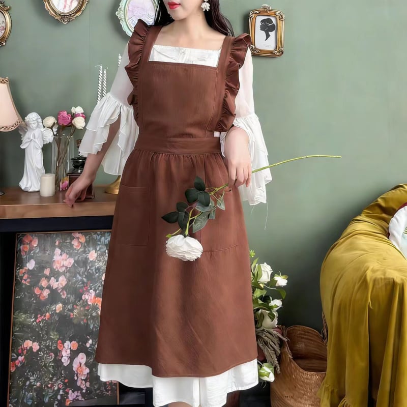 Korejskog stila bez rukava pregača s čipkom, od 100% pamuka, otporna na mrlje