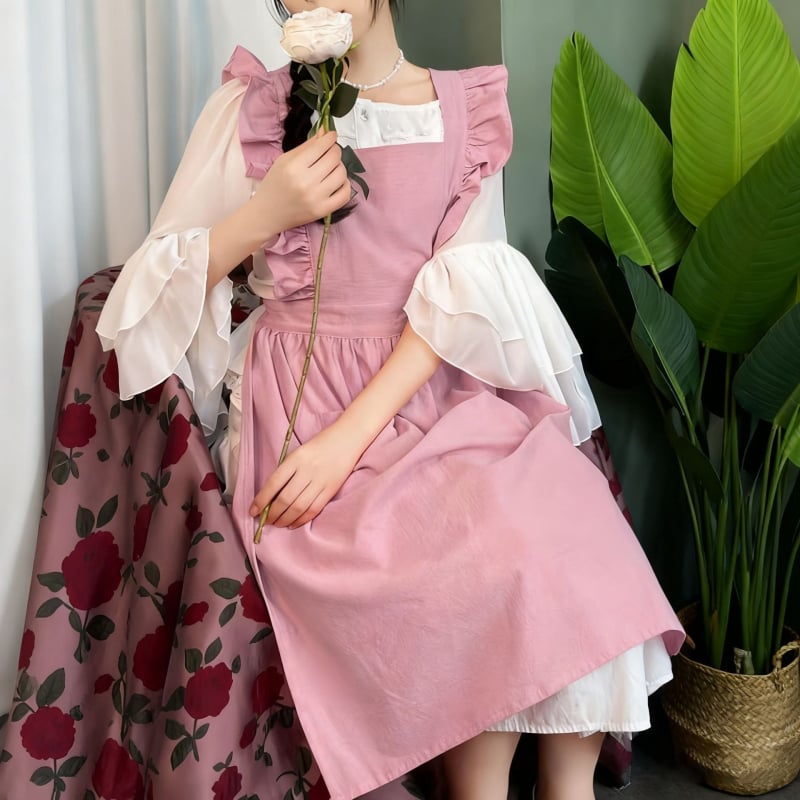 Korejskog stila bez rukava pregača s čipkom, od 100% pamuka, otporna na mrlje