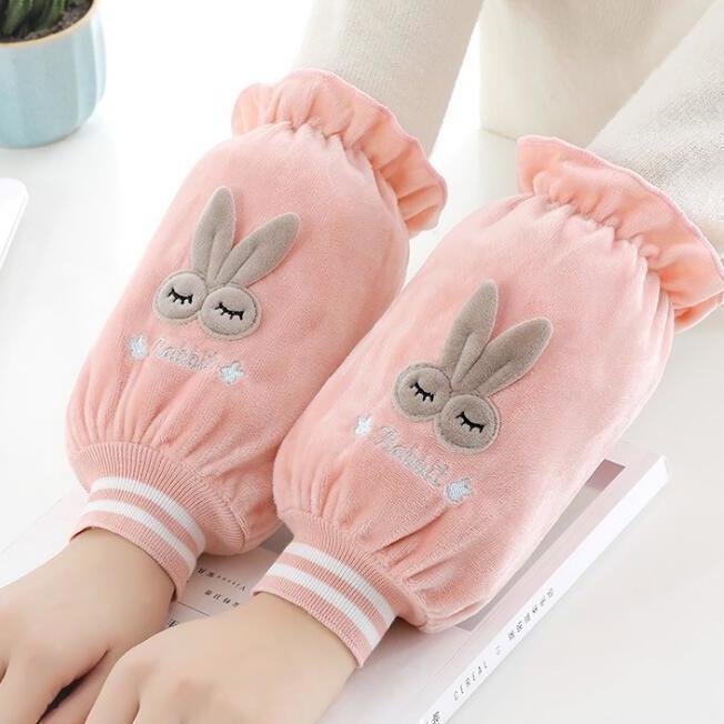 Bērnu zamatainas piedurkņu aizsargi ar zaķa rakstu, pret netīrumiem, multfilmas stilā