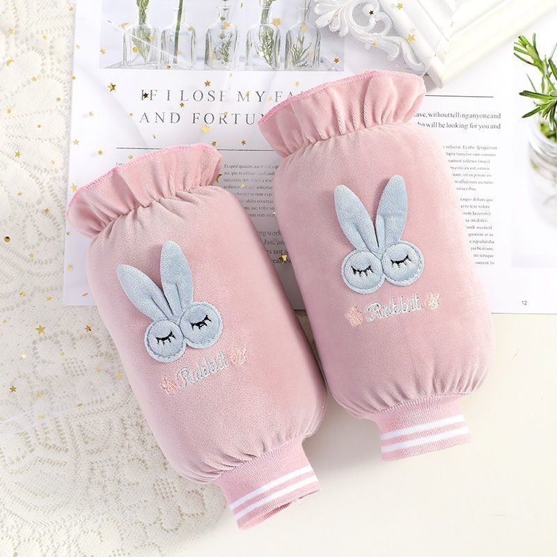 Bērnu zamatainas piedurkņu aizsargi ar zaķa rakstu, pret netīrumiem, multfilmas stilā