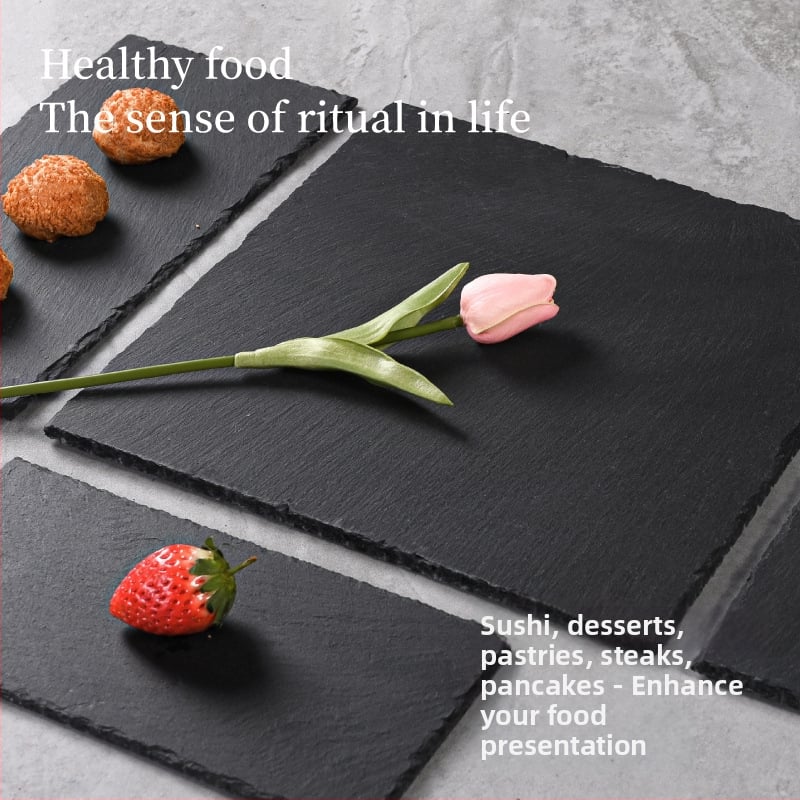 Looduslik šlatsi akmeenplaat, ebakorrapärase kujuga, mikrolainetega sobiv, hotellitoid