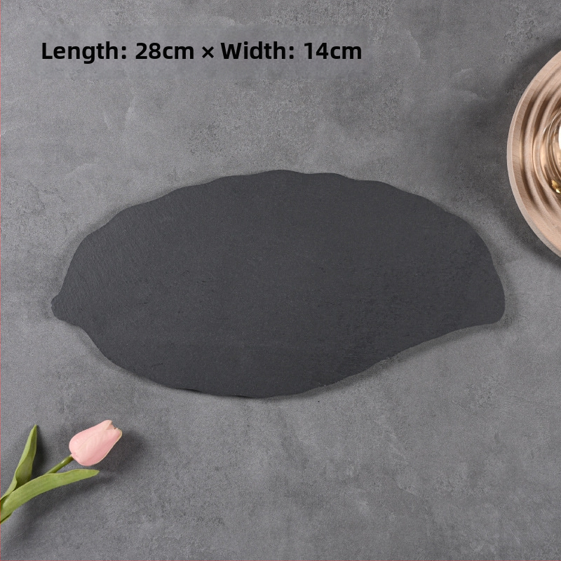 Looduslik šlatsi akmeenplaat, ebakorrapärase kujuga, mikrolainetega sobiv, hotellitoid