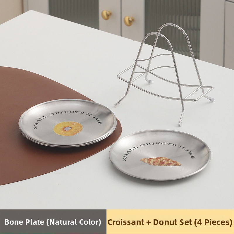 Nerūdijančio plieno kaulų indas, apvalios formos, šiaurietiškas stilius, keli raštai, paviršiaus spausdinimas